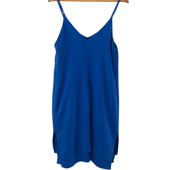 Hunter Bell Double Layer Silk Slip Dress Colbalt Blue Size 6 - Picture 5 of 10